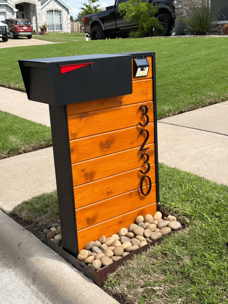 New mailbox post set in fresh concrete for a Nashville installation