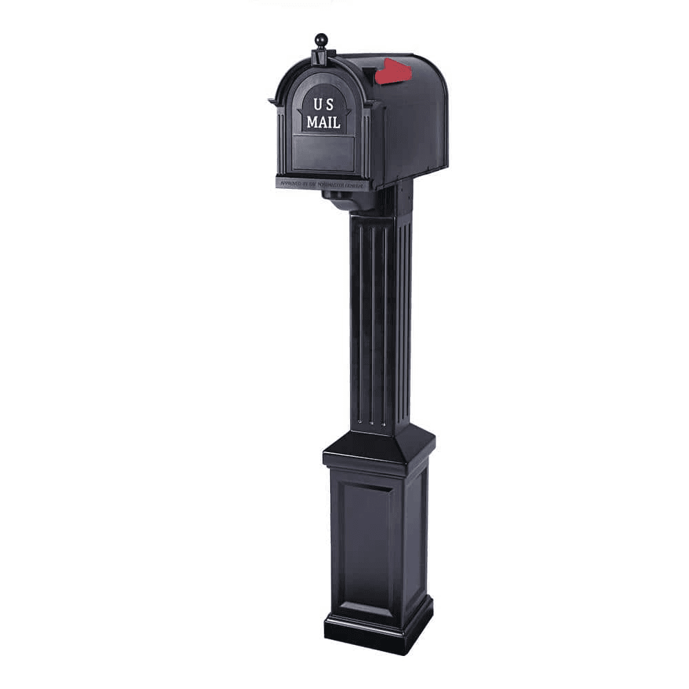 Replacement black mailbox installed on a curbside post in Nashville