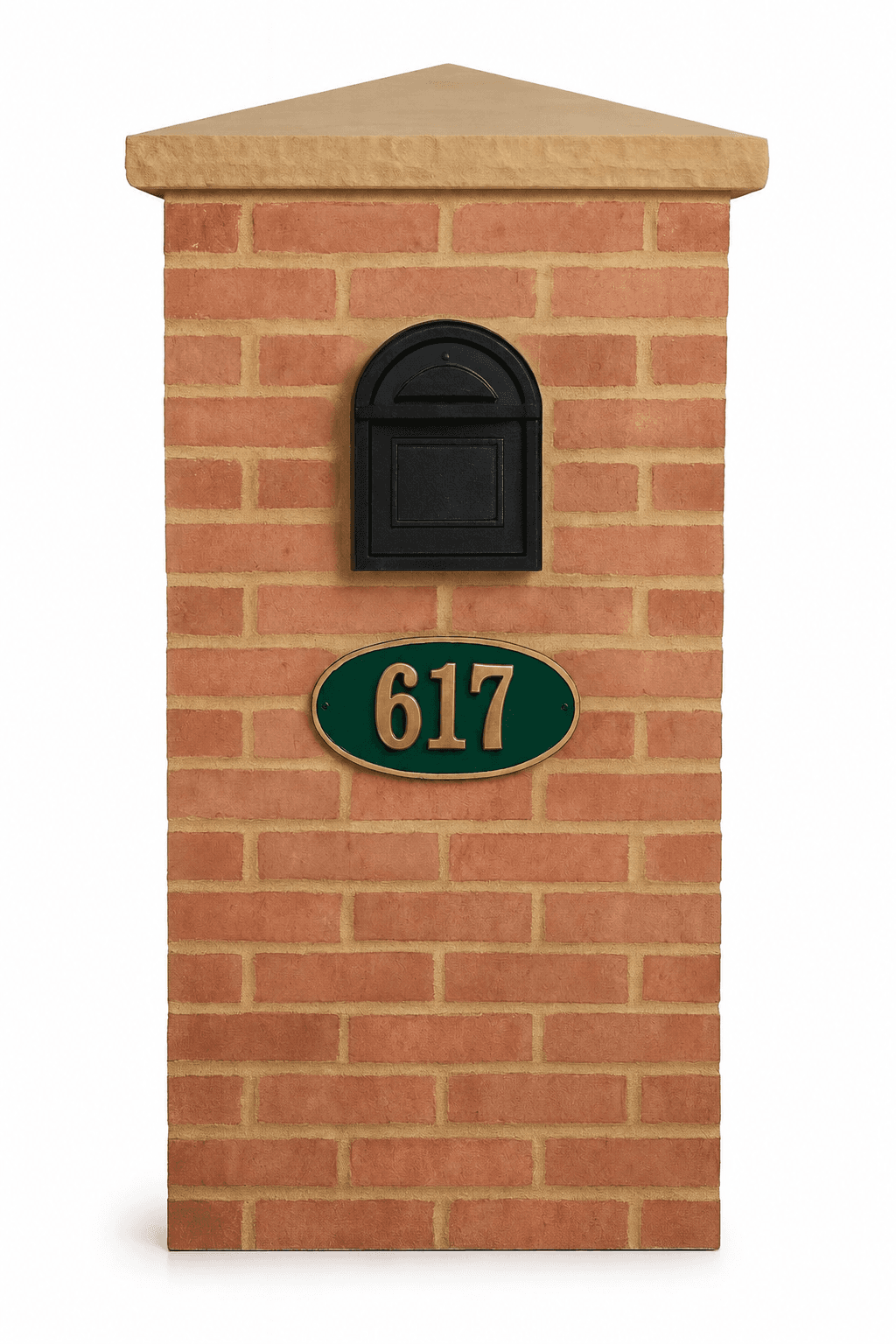 Estate brick mailbox column