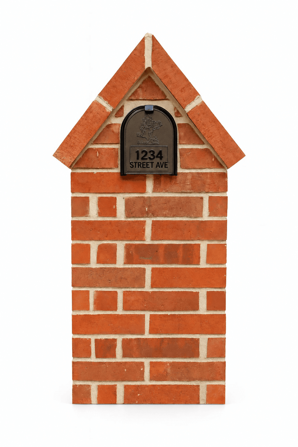 Gable brick mailbox column