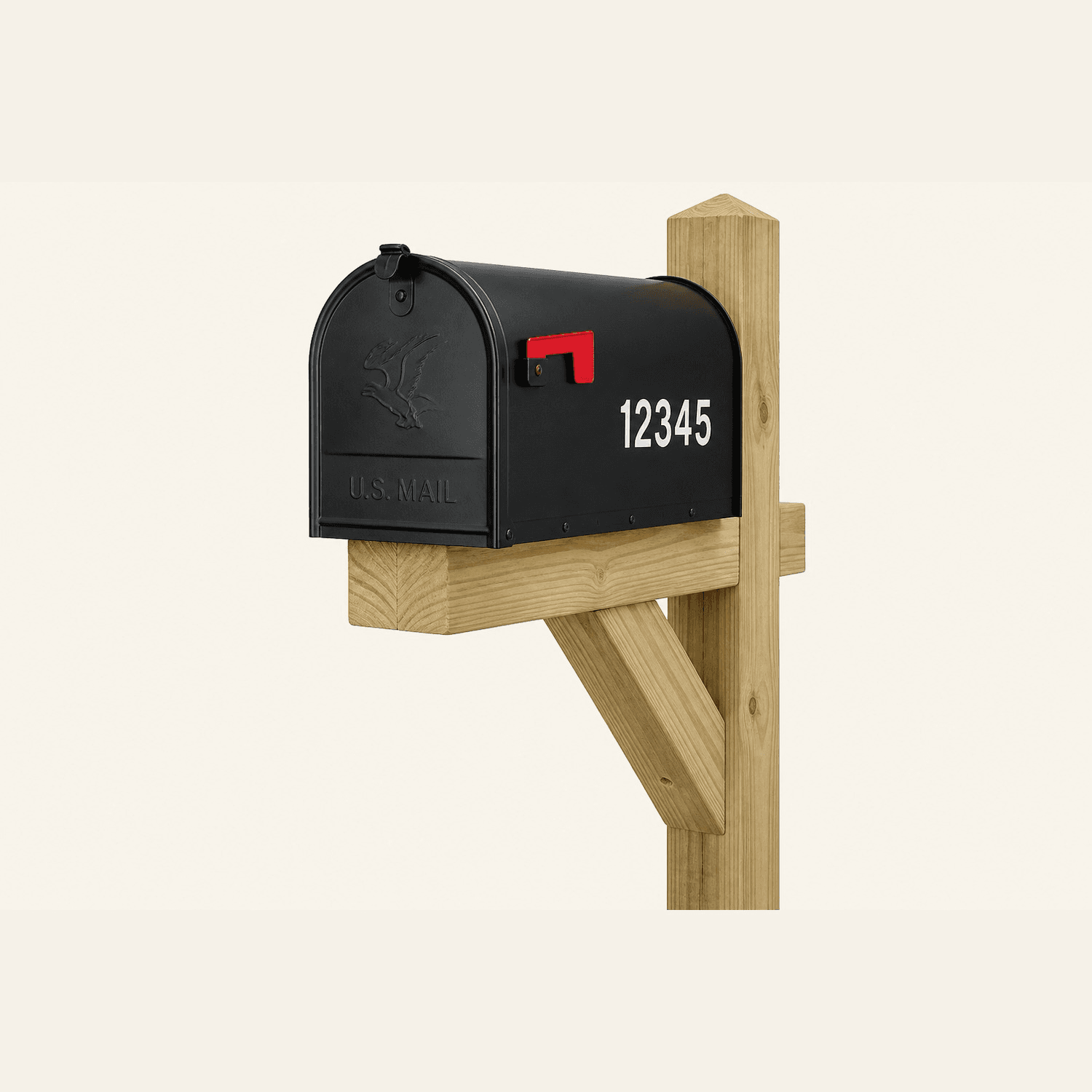 Real mailbox example — two-tone brick mailbox with contrasting bands
